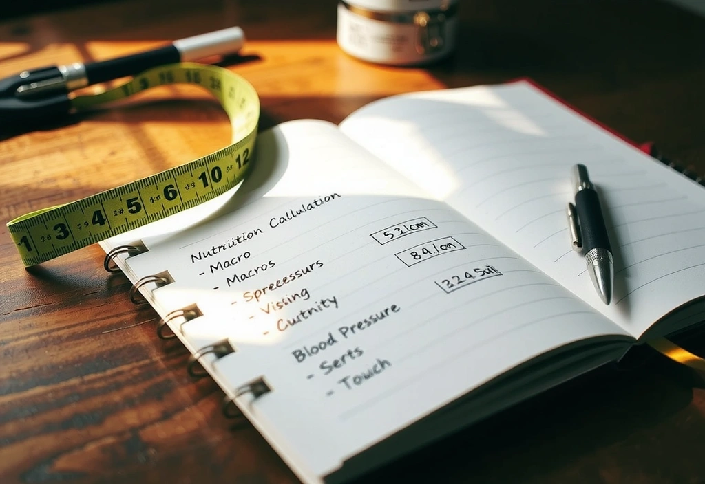 Bilježnica s ručno zapisanim makronutrijentima